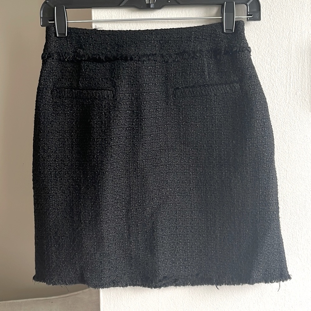 H&M black tweed textured mini skirt